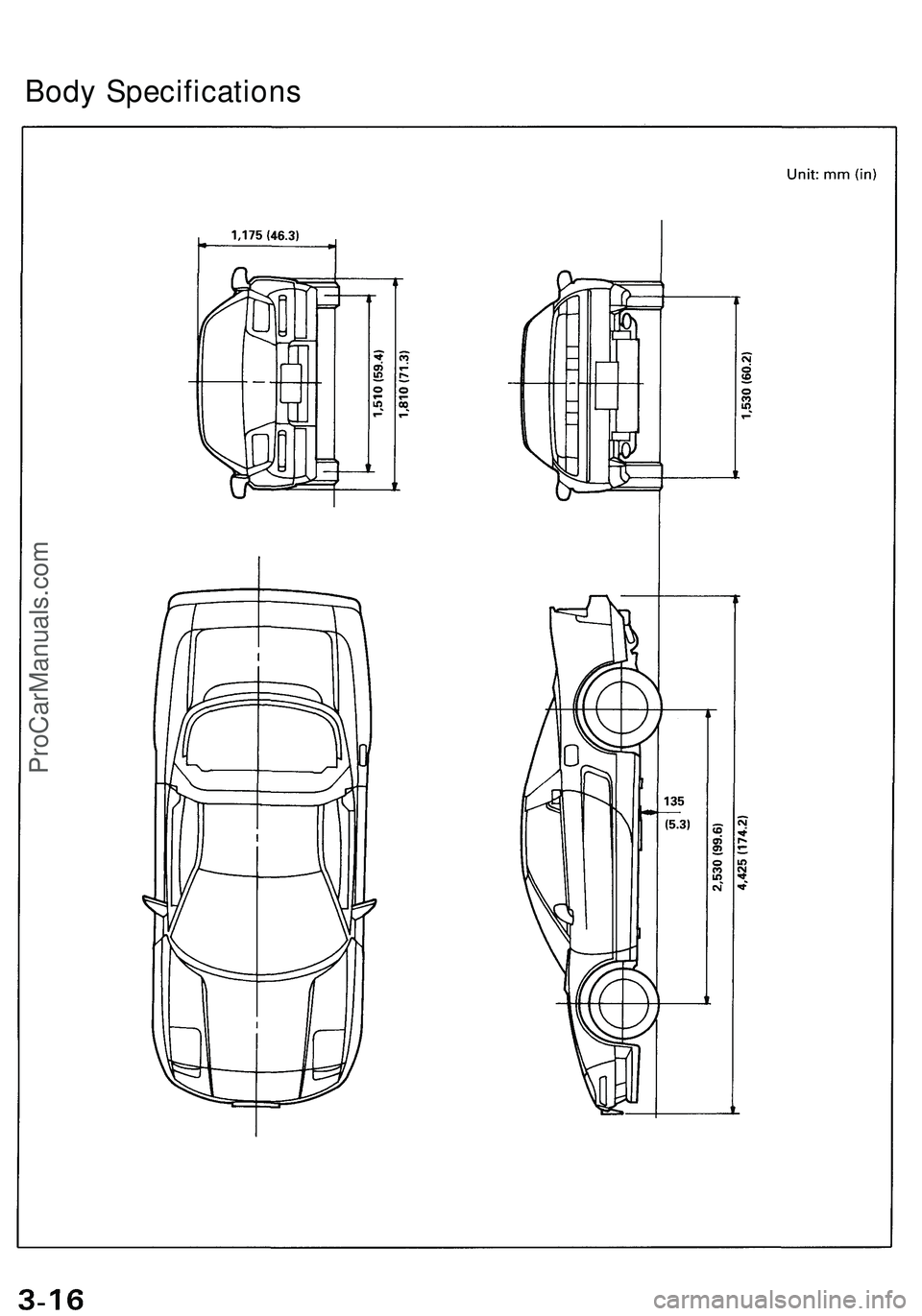 ACURA NSX 1997  Service Repair Manual Body Specification s
ProCarManuals.com 