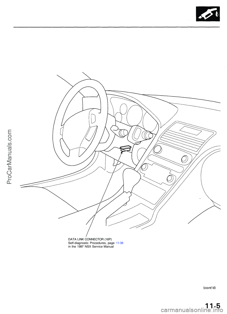 ACURA NSX 1997  Service Repair Manual DATA LIN K CONNECTO R (16P )
Self-diagnosti c Procedures , pag e 11-3 8
i n  th e 199 7 NS X Servic e Manua l
ProCarManuals.com 