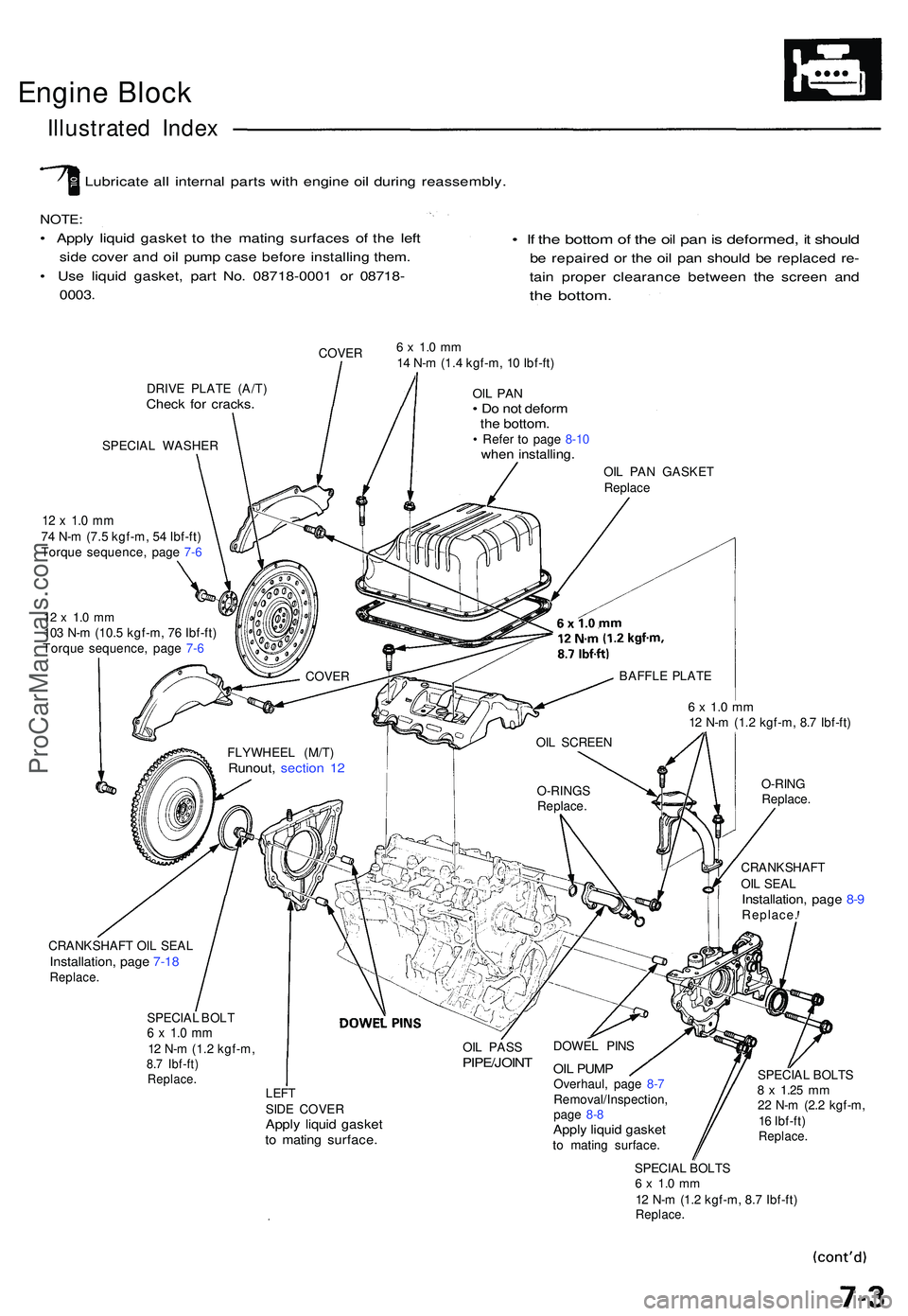 ACURA NSX 1997  Service Repair Manual Engine Bloc k
Illustrate d Inde x
Lubricat e al l interna l part s wit h engin e oi l durin g reassembly .
NOTE:
• Appl y liqui d gaske t t o th e matin g surface s o f th e lef t
side cove r an d o