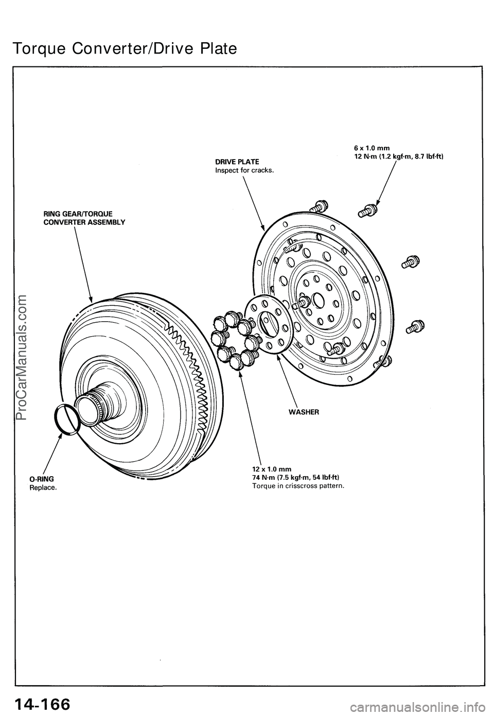 ACURA NSX 1997  Service Repair Manual Torque Converter/Driv e Plat e
ProCarManuals.com 