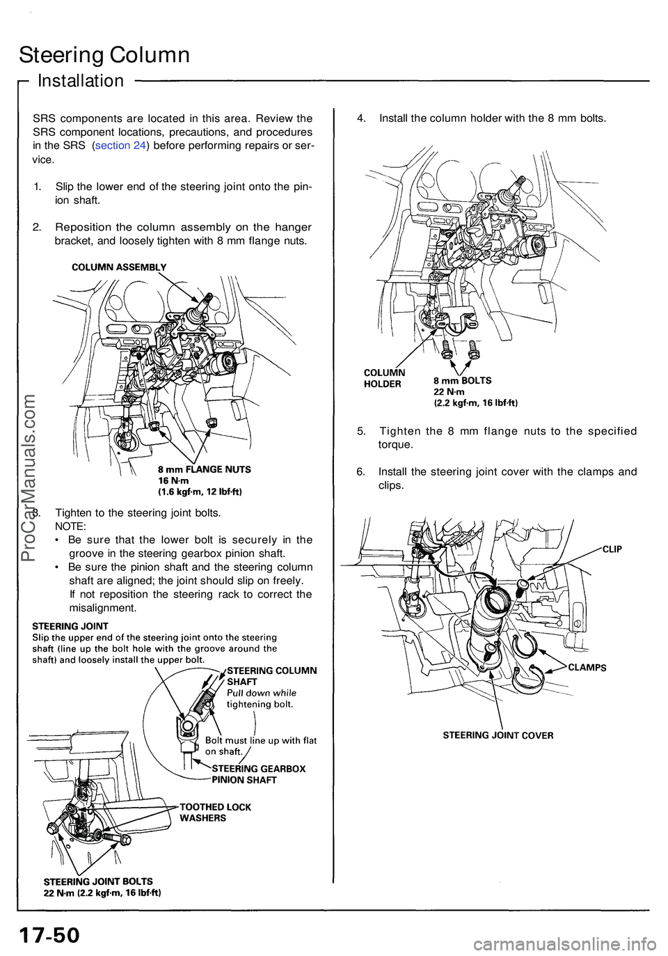 ACURA NSX 1997 Service Repair Manual Steering Colum n
Installatio n
SRS component s ar e locate d i n thi s area . Revie w th e
SR S componen t locations , precautions , an d procedure s
i n th e SR S ( sectio n 24 ) befor e performin ACURA NSX 1997 Service Repair Manual Steering Colum n
Installatio n
SRS component s ar e locate d i n thi s area . Revie w th e
SR S componen t locations , precautions , an d procedure s
i n th e SR S ( sectio n 24 ) befor e performin