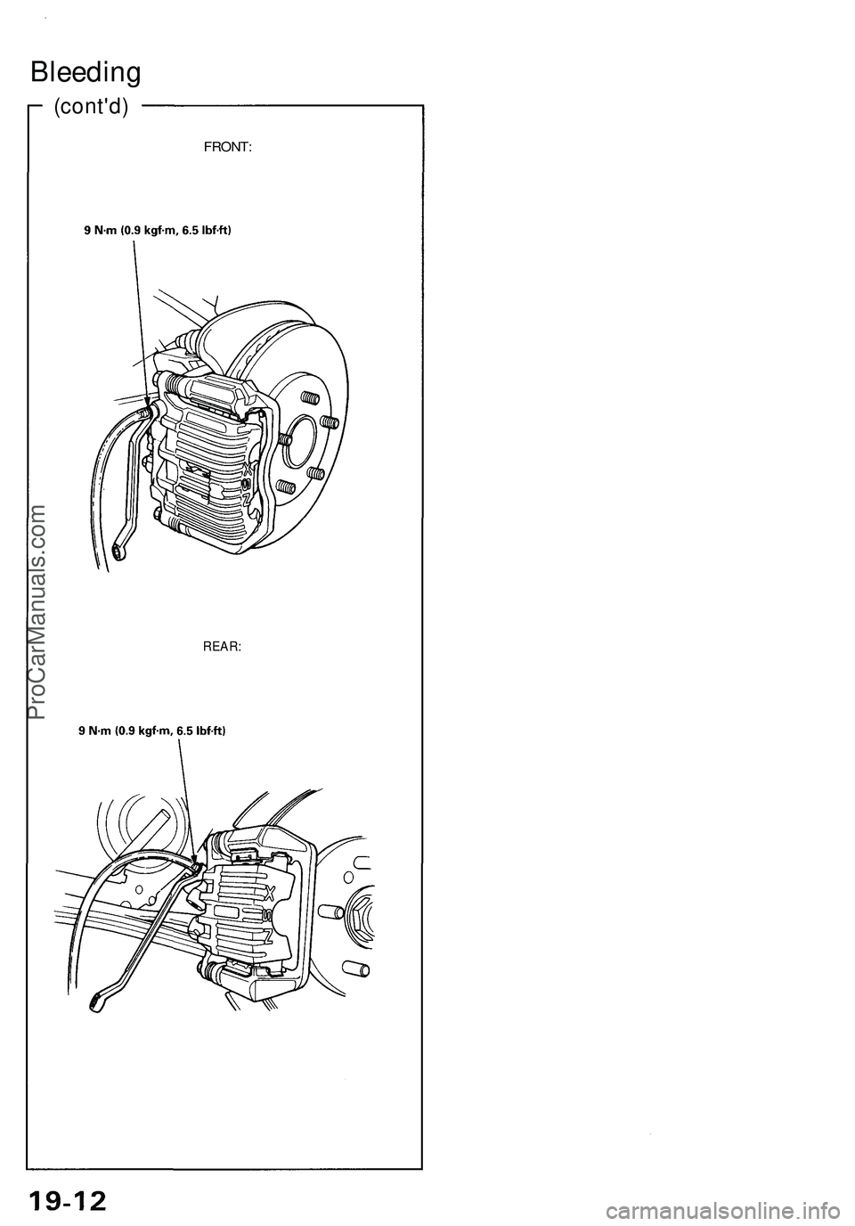 ACURA NSX 1997  Service Repair Manual 
(cont'd)

FRONT:
Bleeding

REAR:ProCarManuals.com 