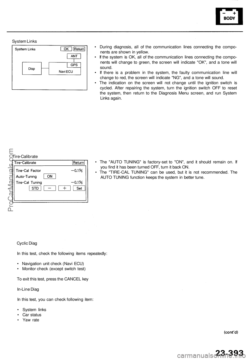 ACURA RL KA9 1996 Service Repair Manual Cyclic Dia g
I n thi s test , chec k th e followin g item s repeatedly :
• Navigatio n uni t chec k (Nav i ECU )
• Monito r chec k (excep t switc h test )
T o exi t thi s test , pres s th e CAN ACURA RL KA9 1996 Service Repair Manual Cyclic Dia g
I n thi s test , chec k th e followin g item s repeatedly :
• Navigatio n uni t chec k (Nav i ECU )
• Monito r chec k (excep t switc h test )
T o exi t thi s test , pres s th e CAN