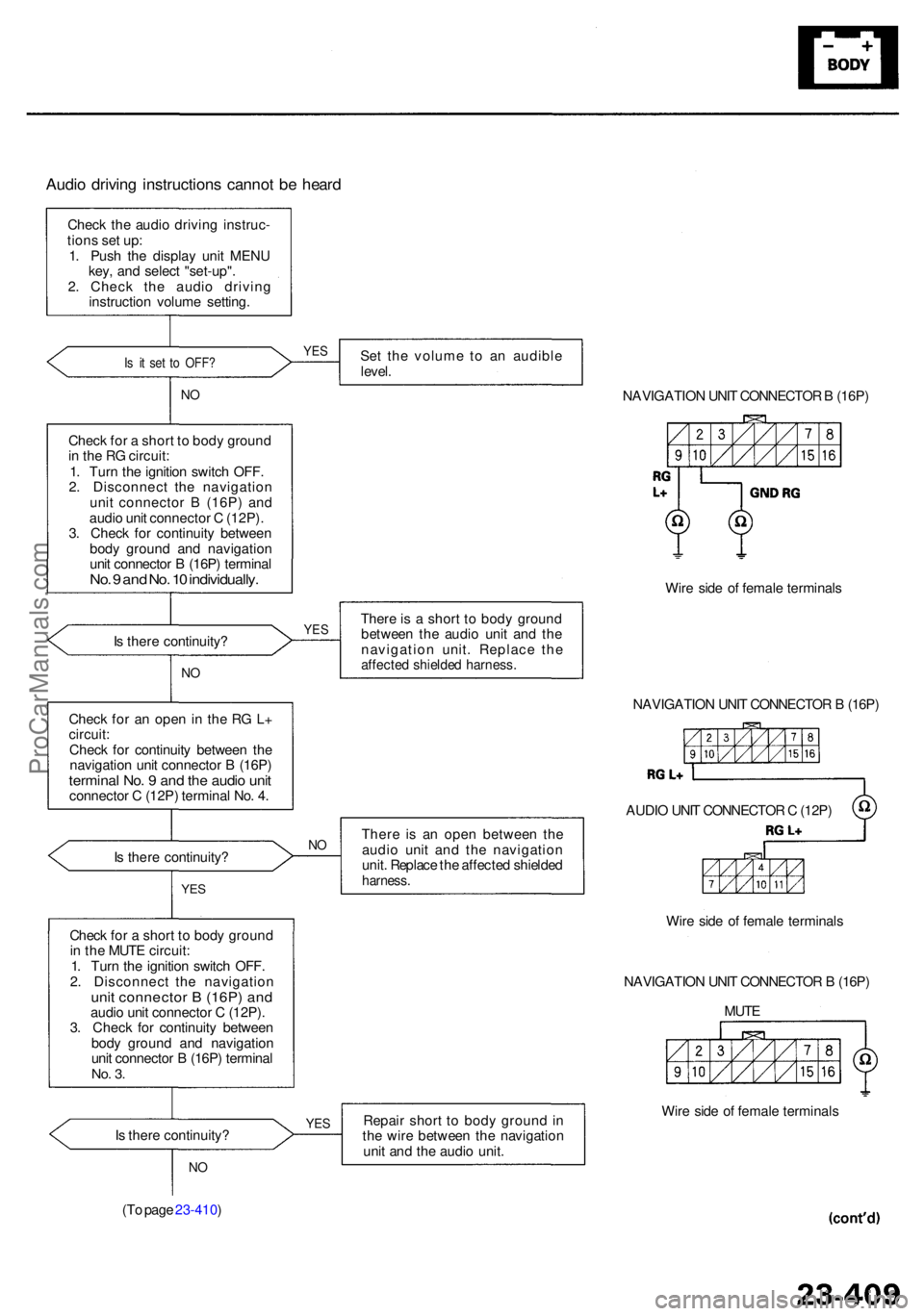 ACURA RL KA9 1996  Service Repair Manual Audio drivin g instruction s canno t b e hear d
Chec k th e audi o drivin g instruc -
tion s se t up :
1 . Pus h th e displa y uni t MEN U
key , an d selec t "set-up" .
2 . Chec k th e audi o 