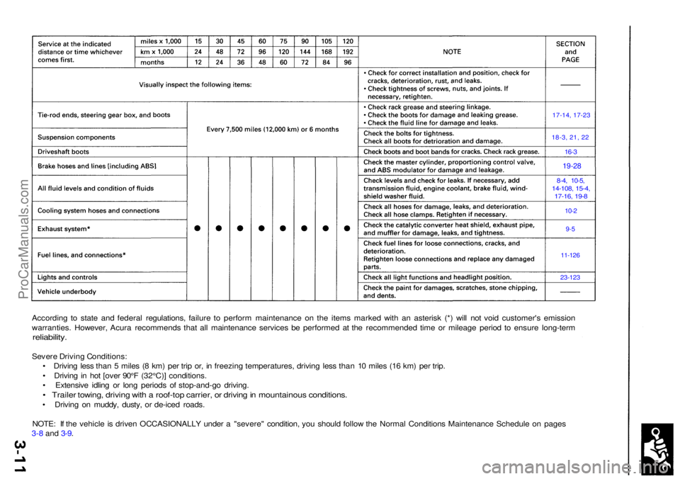 ACURA RL KA9 1996 Service Repair Manual According t o stat e an d federa l regulations , failur e t o perfor m maintenanc e o n th e item s marke d wit h a n asteris k (* ) wil l no t voi d customer' s emissio n
warranties . However , A ACURA RL KA9 1996 Service Repair Manual According t o stat e an d federa l regulations , failur e t o perfor m maintenanc e o n th e item s marke d wit h a n asteris k (* ) wil l no t voi d customer' s emissio n
warranties . However , A