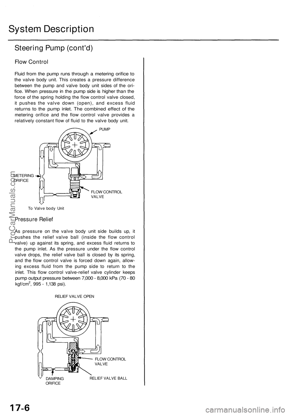 ACURA TL 1995 Service Repair Manual System Descriptio n
Steering Pum p (cont'd )
Flow Contro l
Fluid fro m th e pum p run s throug h a meterin g orific e to
th e valv e bod y unit . Thi s create s a pressur e differenc e
betwee n ACURA TL 1995 Service Repair Manual System Descriptio n
Steering Pum p (cont'd )
Flow Contro l
Fluid fro m th e pum p run s throug h a meterin g orific e to
th e valv e bod y unit . Thi s create s a pressur e differenc e
betwee n