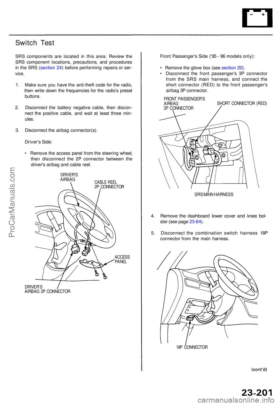 ACURA TL 1995 Service Repair Manual Switch Tes t
SRS component s ar e locate d i n thi s area . Revie w th e
SR S componen t locations , precautions , an d procedure s
i n th e SR S (sectio n 24 ) befor e performin g repair s o r ser - ACURA TL 1995 Service Repair Manual Switch Tes t
SRS component s ar e locate d i n thi s area . Revie w th e
SR S componen t locations , precautions , an d procedure s
i n th e SR S (sectio n 24 ) befor e performin g repair s o r ser -