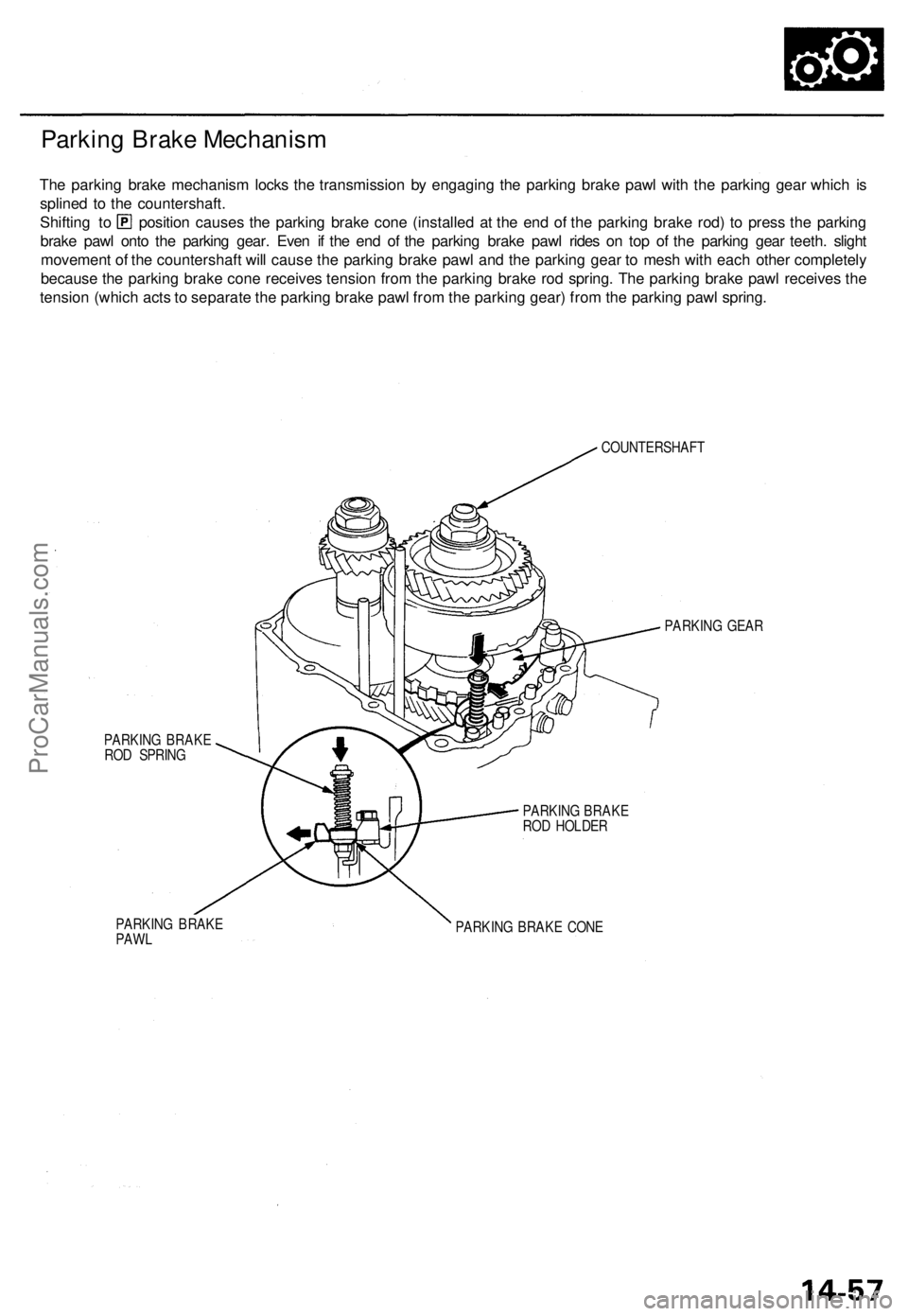 ACURA TL 1995 Service Repair Manual Parking Brak e Mechanis m
Shifting t o
brak e paw l ont o th e parkin g gear . Eve n i f th e en d o f th e parkin g brak e paw l ride s o n to p o f th e parkin g gea r teeth . sligh t
movemen t o f ACURA TL 1995 Service Repair Manual Parking Brak e Mechanis m
Shifting t o
brak e paw l ont o th e parkin g gear . Eve n i f th e en d o f th e parkin g brak e paw l ride s o n to p o f th e parkin g gea r teeth . sligh t
movemen t o f