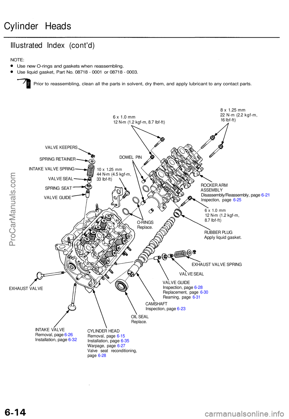 ACURA TL 1995 Service Repair Manual Cylinder Head s
Illustrate d Inde x (cont'd )
NOTE:
Use ne w O-ring s an d gasket s whe n reassembling .
Use liqui d gasket , Par t No . 0871 8 - 000 1 o r 0871 8 - 0003 .
Prior t o reassemblin ACURA TL 1995 Service Repair Manual Cylinder Head s
Illustrate d Inde x (cont'd )
NOTE:
Use ne w O-ring s an d gasket s whe n reassembling .
Use liqui d gasket , Par t No . 0871 8 - 000 1 o r 0871 8 - 0003 .
Prior t o reassemblin