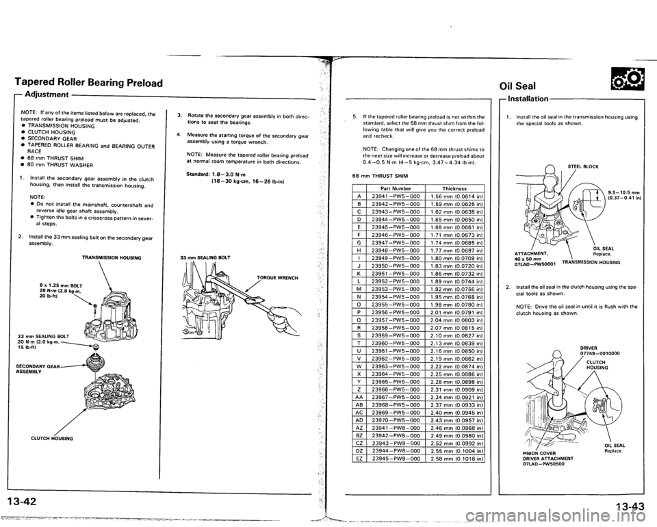 ACURA VIGOR 1993  Service Repair Manual 