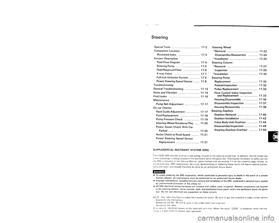 ACURA VIGOR 1993  Service Repair Manual 