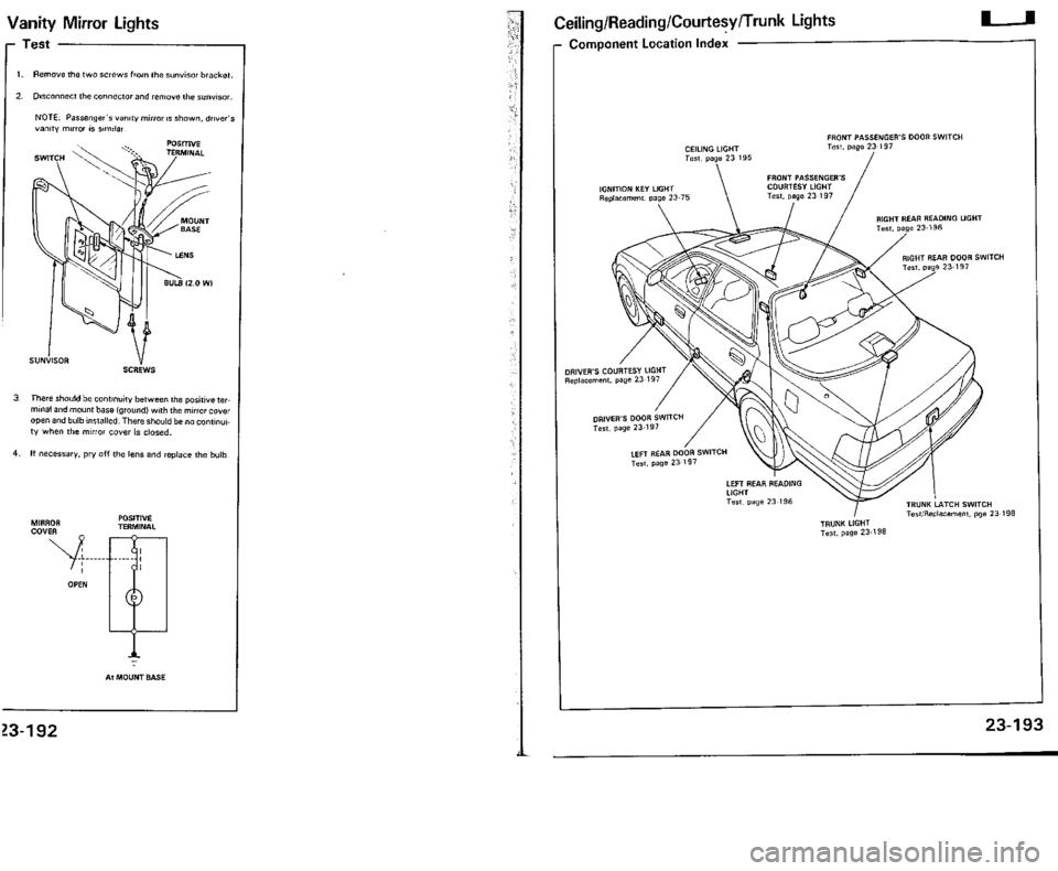 ACURA VIGOR 1993  Service Repair Manual 