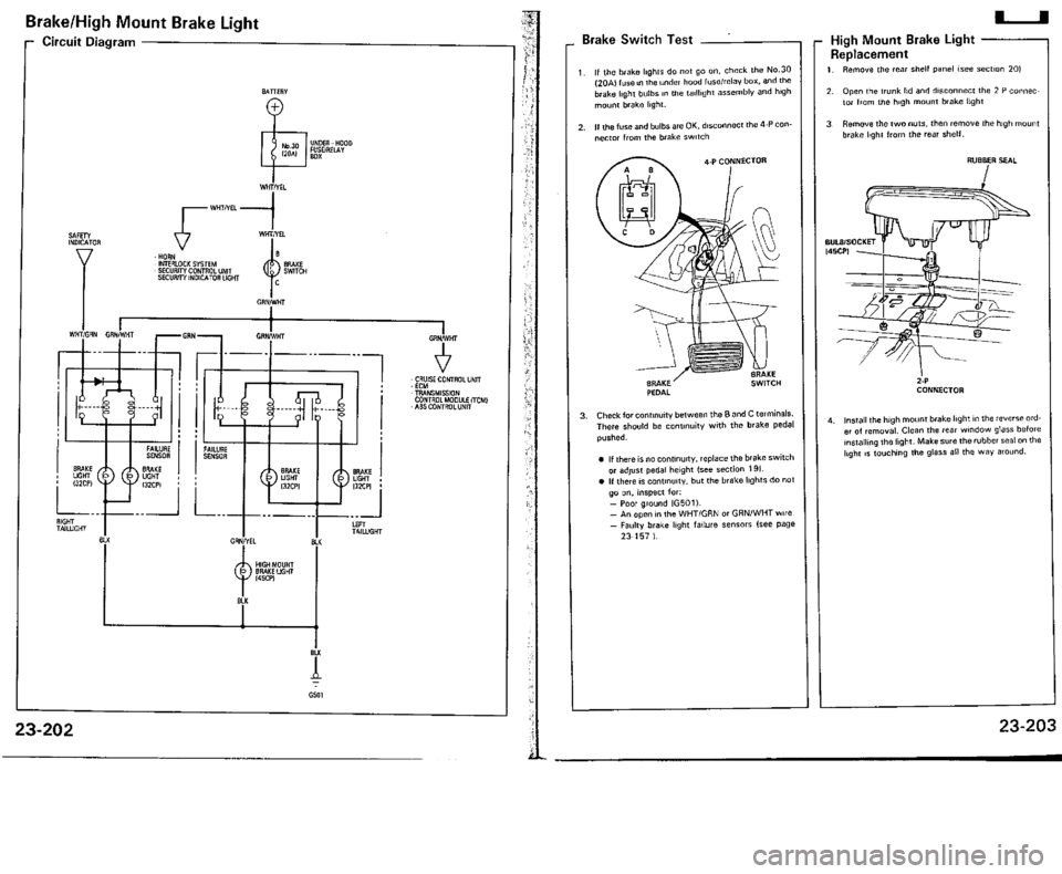 ACURA VIGOR 1993  Service Repair Manual 