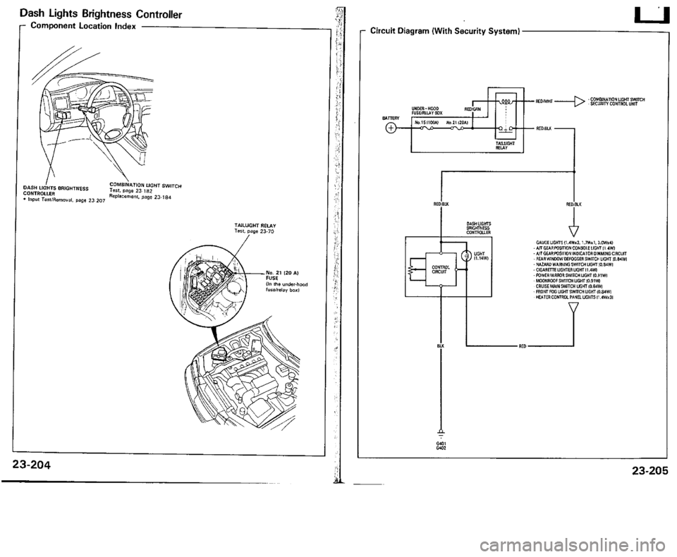 ACURA VIGOR 1993  Service Repair Manual 
