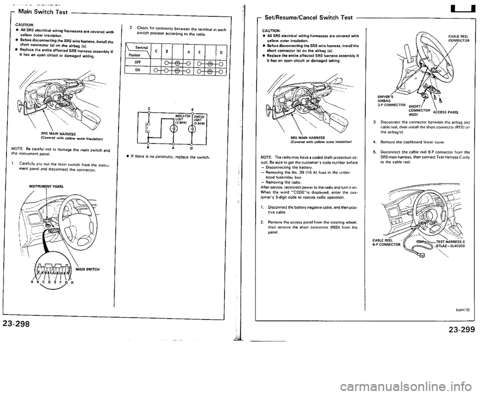 ACURA VIGOR 1993  Service Repair Manual 