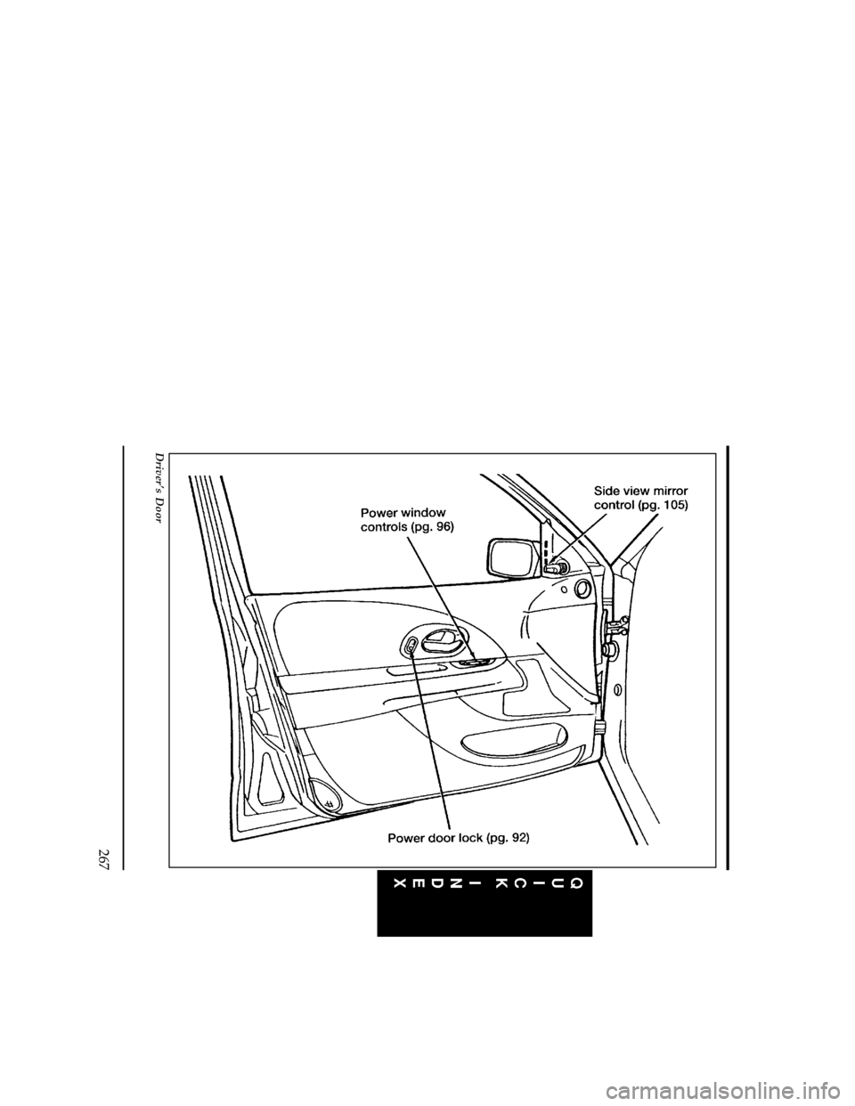 Mercury Mystique 1996  Owners Manuals 267
[QI01300( Z)05/95]
33-1/2 pica
art:0001167-B
Drivers Door
File:cdqiz.ex
Update:Fri Feb 23 10:59:10 1996 