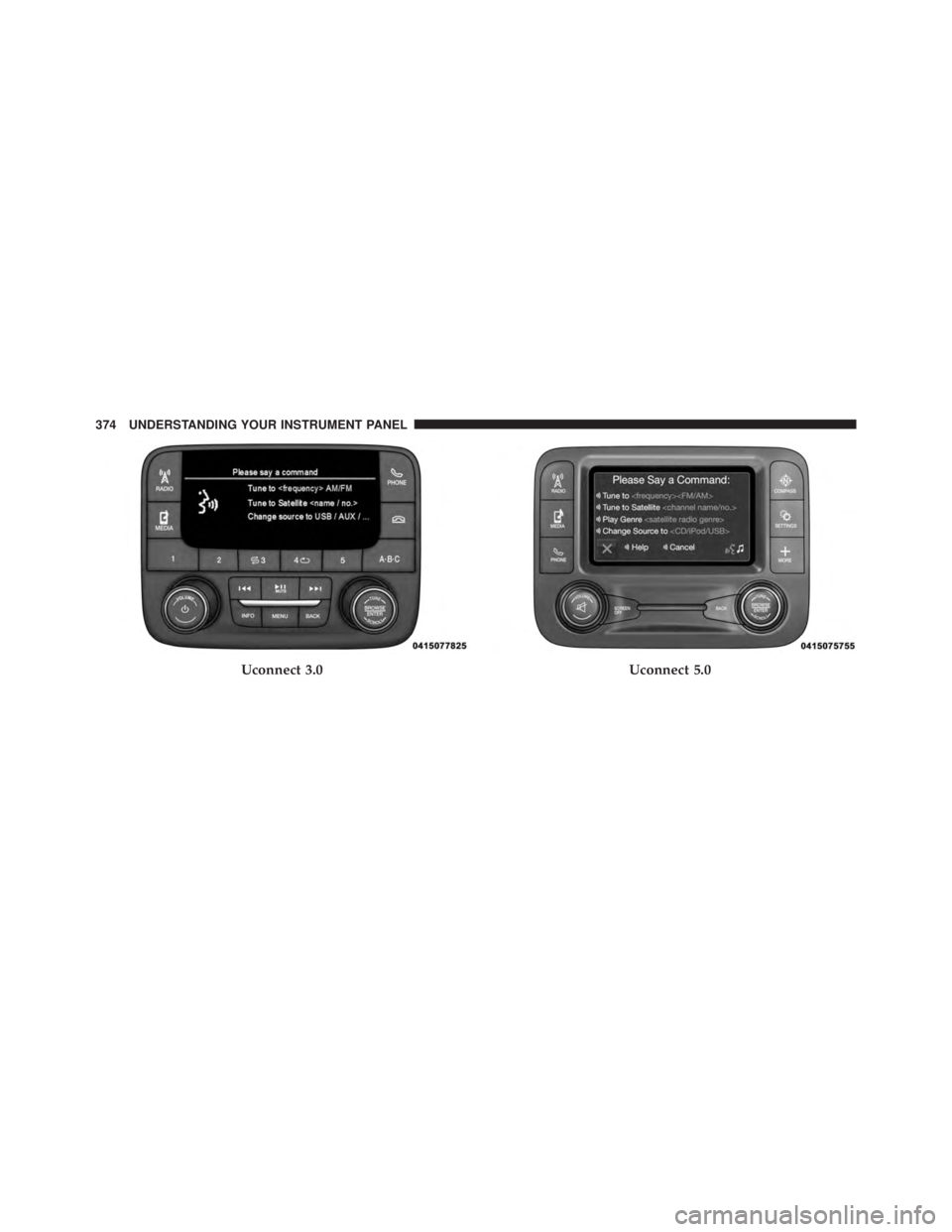 RAM CHASSIS CAB 2016  Owners Manual Uconnect 3.0 Uconnect 5.0374 UNDERSTANDING YOUR INSTRUMENT PANEL 