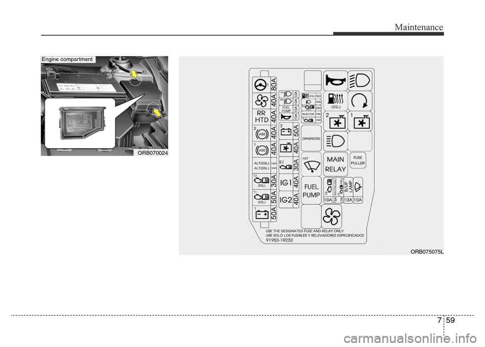 Hyundai Accent 2015  Owners Manual - RHD (UK. Australia) 759
Maintenance
ORB070024
Engine compartment
ORB075075L 