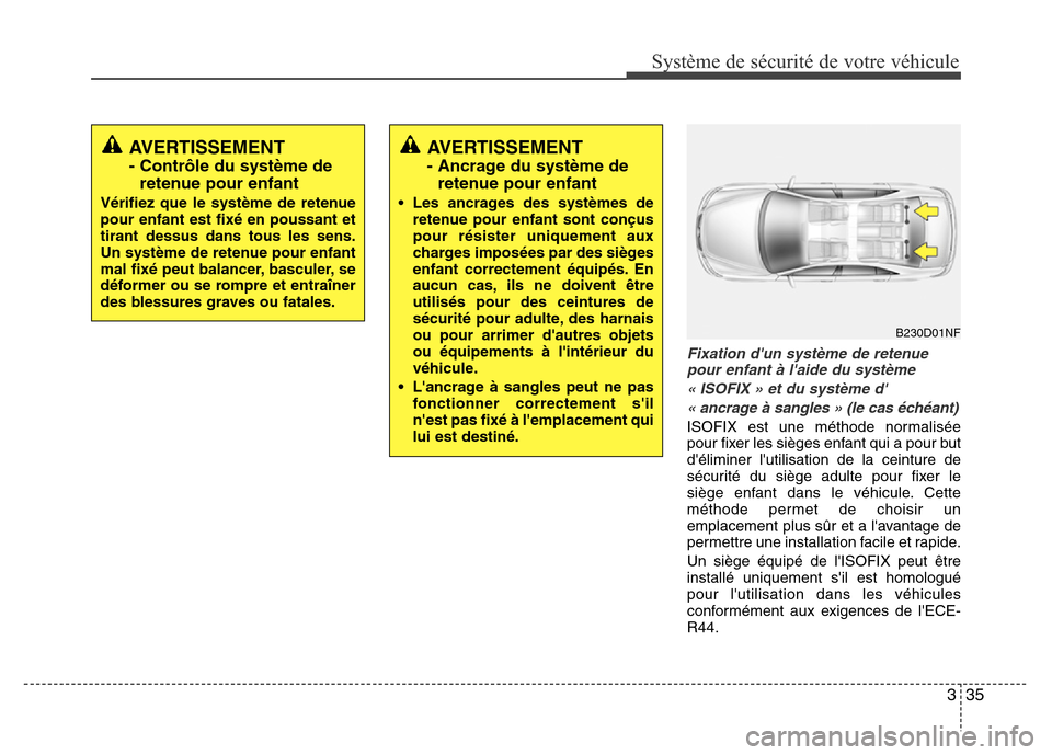 Hyundai Accent 2015 Manuel du propriétaire (in French) 335
Système de sécurité de votre véhicule
Fixation dun système de retenuepour enfant à laide du système
« ISOFIX » et du système d« ancrage à sangles » (le cas échéant)
ISOFIX est u Hyundai Accent 2015 Manuel du propriétaire (in French) 335
Système de sécurité de votre véhicule
Fixation dun système de retenuepour enfant à laide du système
« ISOFIX » et du système d« ancrage à sangles » (le cas échéant)
ISOFIX est u