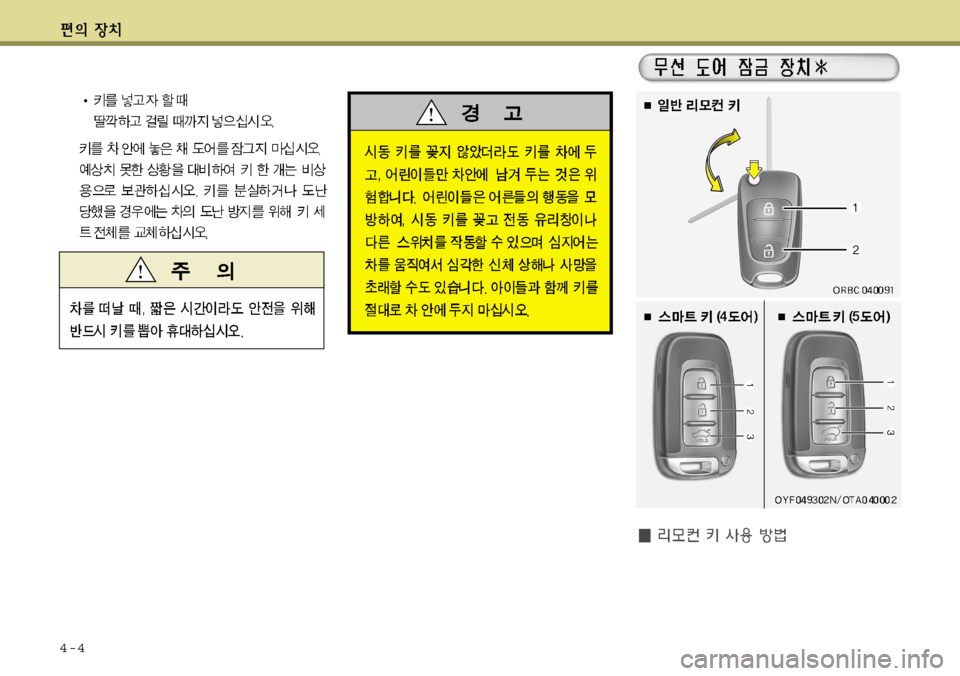 Hyundai Accent 2011.5  엑센트 RB - 사용 설명서 (in Korean) 4-4    