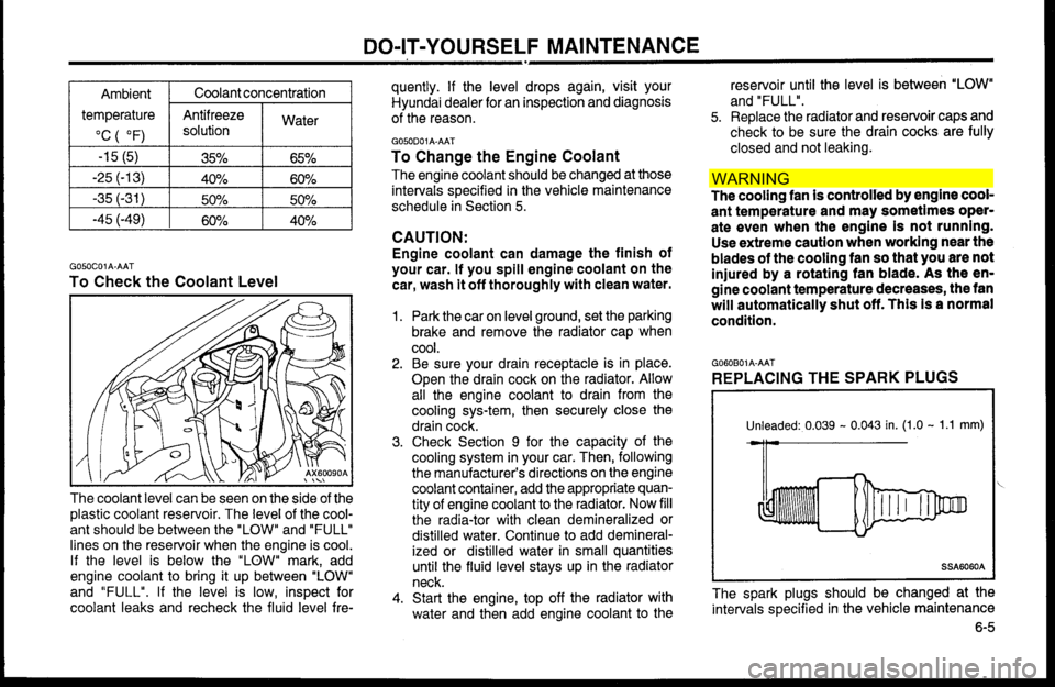 Hyundai Accent 2000  Owners Manual WAR NIN G  