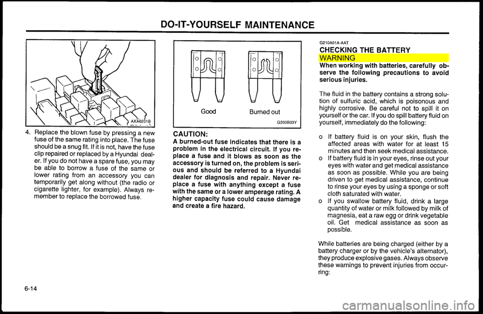 Hyundai Accent 2000  Owners Manual WAR NIN G  