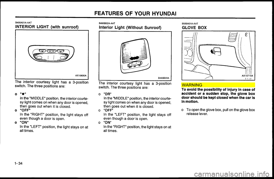 Hyundai Accent 2000  Owners Manual WAR NIN G  
