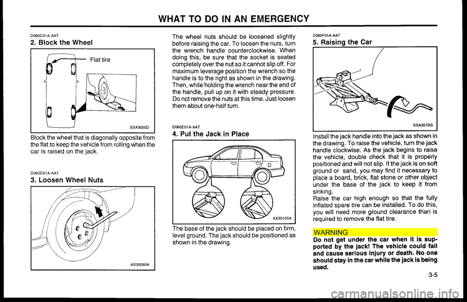 Hyundai Accent 2000  Owners Manual WAR NIN G  