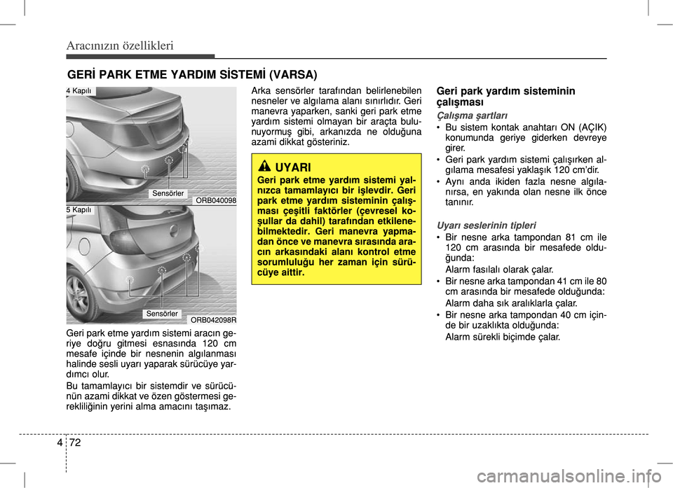 Hyundai Accent Blue 2017  Kullanım Kılavuzu (in Turkish) 