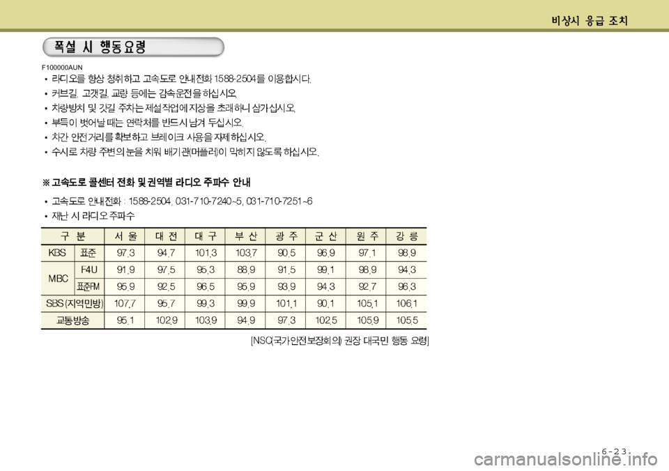 Hyundai Avante 2011  아반떼 MD - 사용 설명서 (in Korean) 6-2 3
F100000AUN 