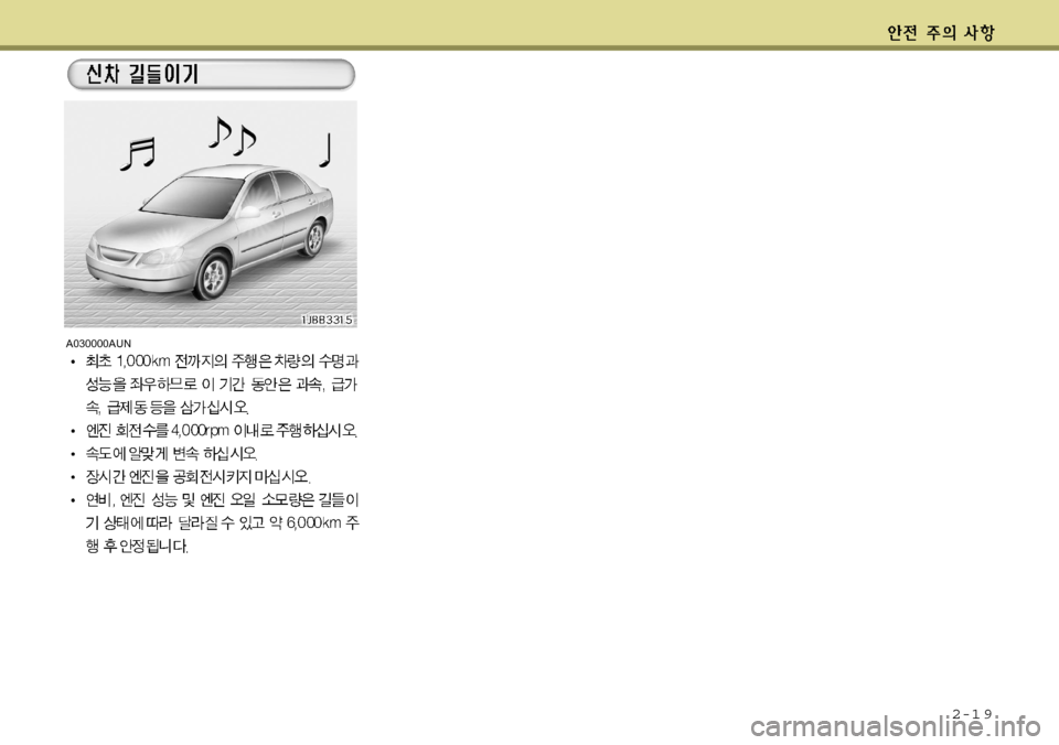Hyundai Avante 2011  아반떼 MD - 사용 설명서 (in Korean) 2-1 9
A030000AUN  