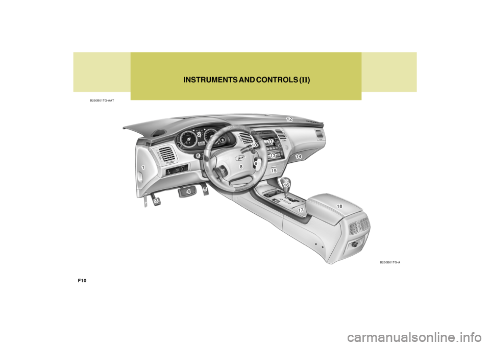Hyundai Azera 2009  Owners Manual F10
INSTRUMENTS AND CONTROLS (II)
B250B01TG-AAT
B250B01TG-A 