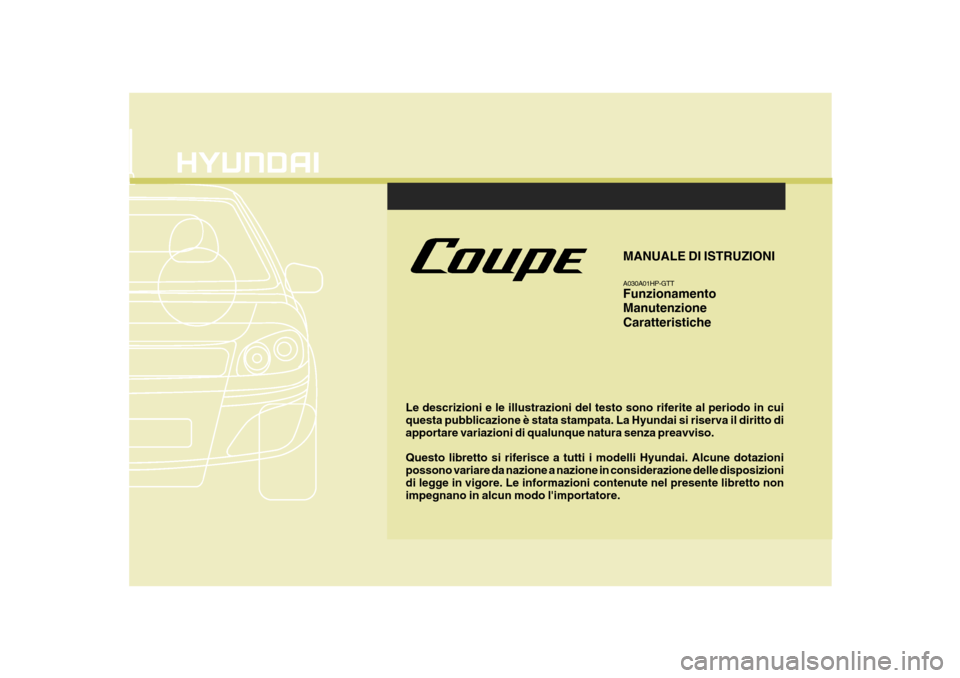 Hyundai Coupe 2007  Manuale del proprietario (in Italian) 