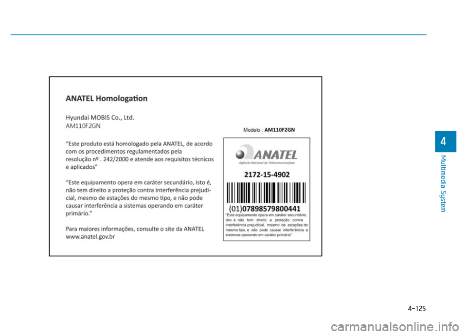 Hyundai Elantra 2017  Owners Manual 4-125
Multimedia System
4 