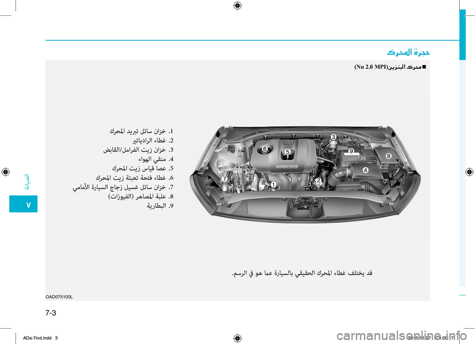 Hyundai Elantra 2017  دليل المالك 7-3
0035
ةضنمايصلا
OAD075100L
00B70068000E003F001E00CE006800540057
)Nu 2.0 MPI(00C200CA006A00C1004800B8003F001E00B700680088001En
كضlحلما.ديبرت . لئاس. نازخ..1
.يرتايد