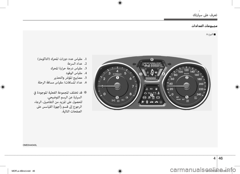 Hyundai Elantra 2014  دليل المالك كترايس لىع فرعت
46 
4
004E003F0063003F006400A500B8003F001E004E004000A400C900BD0087
OMD044040L
)ترموكاتلا( كر\fلما تارو\b \bدع سايقم  
.1
 ةعسرلا \bادع  
