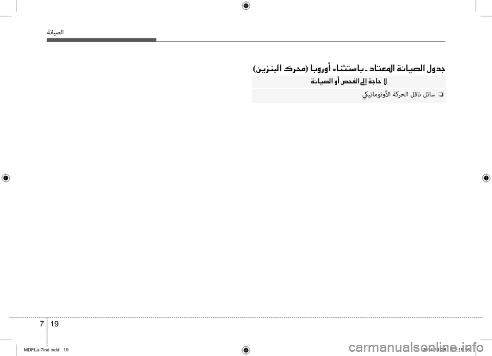 Hyundai Elantra 2014  دليل المالك 19 
7
ةنايصلا
)00C200CA006A00C1004800B8003F001E00B700680088 (001E0040004700C8006700C80041001E00D2004000C10050004C006B00400047001E002B001E00630040004C00A5009B003F001E00CF00C0004000CB007400B8003F