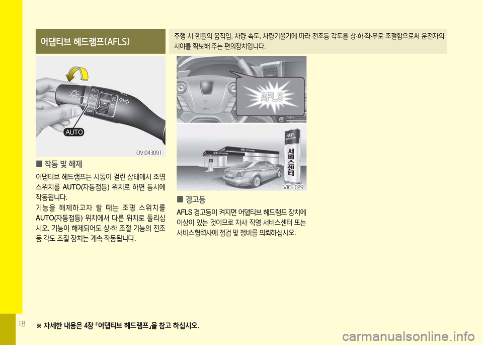 Hyundai Equus 2013  에쿠스 VI - 사용 설명서 (in Korean) 소8
어댑티브 헤드램프(AFLS)주B /d  핸들의  움6I4 , 8
