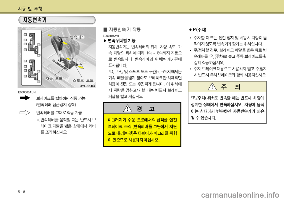 Hyundai Equus 2012  에쿠스 VI - 사용 설명서 (in Korean) 5-8
E060101AVI
E060000AUN  