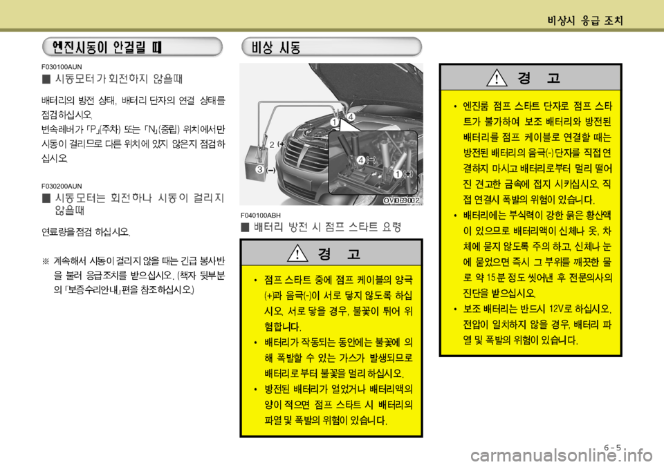 Hyundai Equus 2012  에쿠스 VI - 사용 설명서 (in Korean) 6-5
F030100AUN
F030200AUNF040100ABH  