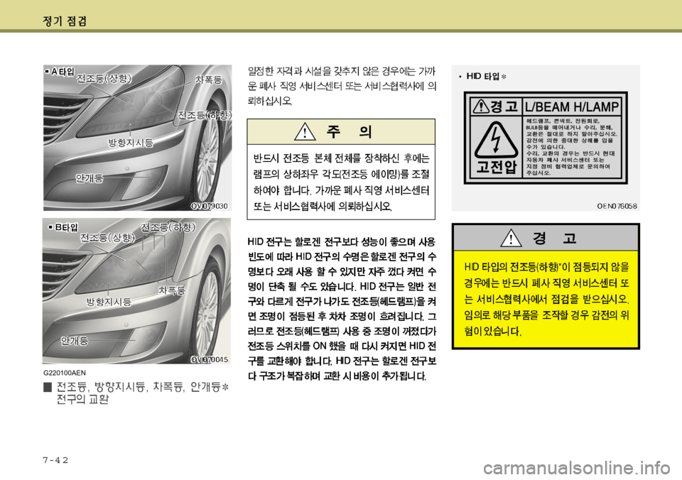 Hyundai Equus 2012  에쿠스 VI - 사용 설명서 (in Korean) 7-4 2
G220100AEN   