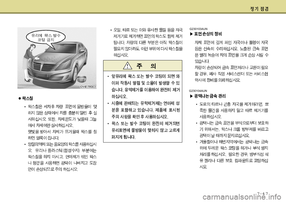 Hyundai Equus 2012  에쿠스 VI - 사용 설명서 (in Korean) 7-4 7
G230104AUN
G230103AUN  