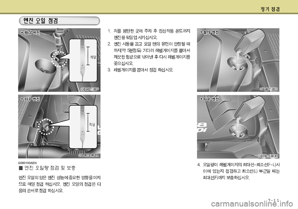 Hyundai Equus 2011  에쿠스 VI - 사용 설명서 (in Korean) 7-1 1
G060100AEN     