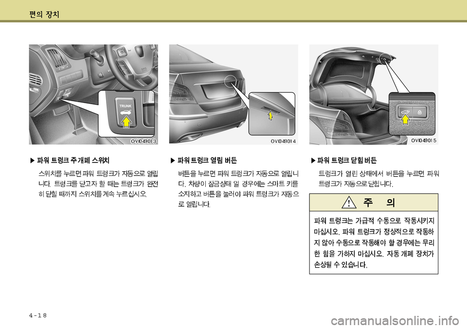 Hyundai Equus 2011  에쿠스 VI - 사용 설명서 (in Korean) 4-1 8    