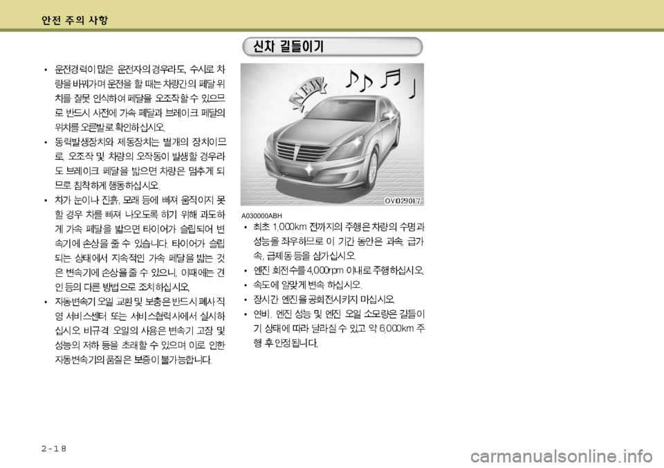 Hyundai Equus 2009  에쿠스 VI - 사용 설명서 (in Korean) 2-1 8
A030000ABH  
