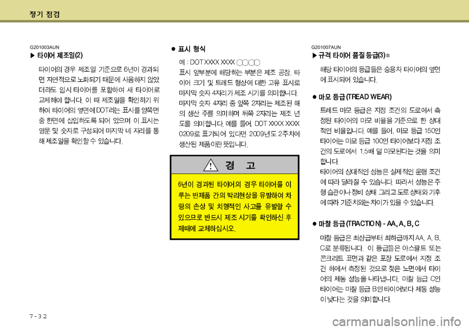 Hyundai Equus 2009  에쿠스 VI - 사용 설명서 (in Korean) 7-3 2
G201007AUNG201003AUN 