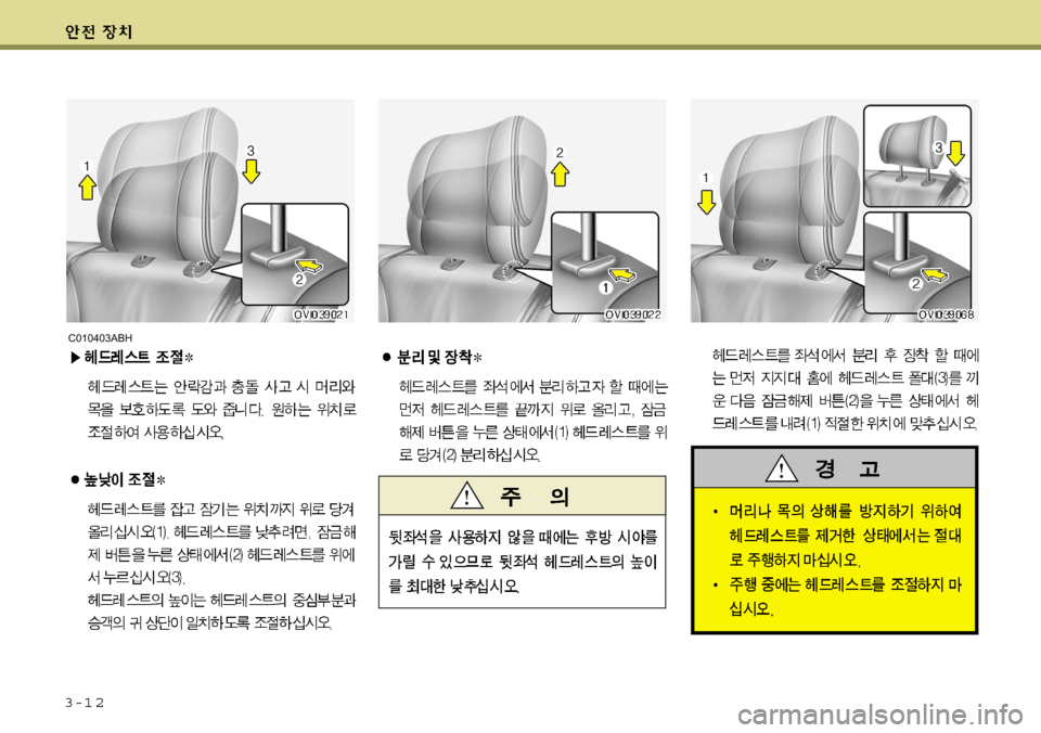 Hyundai Equus 2009  에쿠스 VI - 사용 설명서 (in Korean) 3-1 2
C010403ABH    