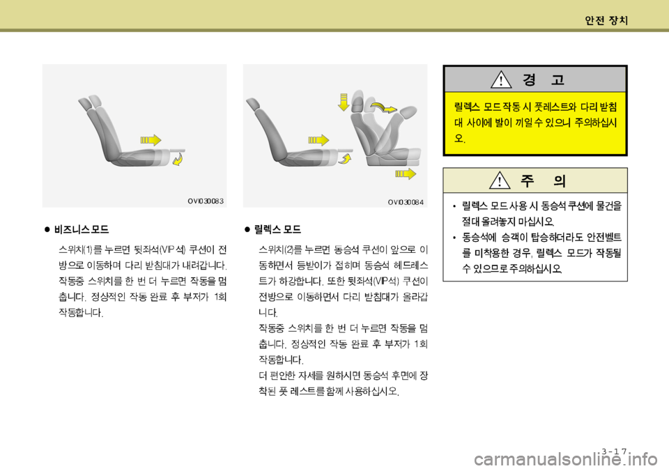 Hyundai Equus 2009  에쿠스 VI - 사용 설명서 (in Korean) 3-1 7   