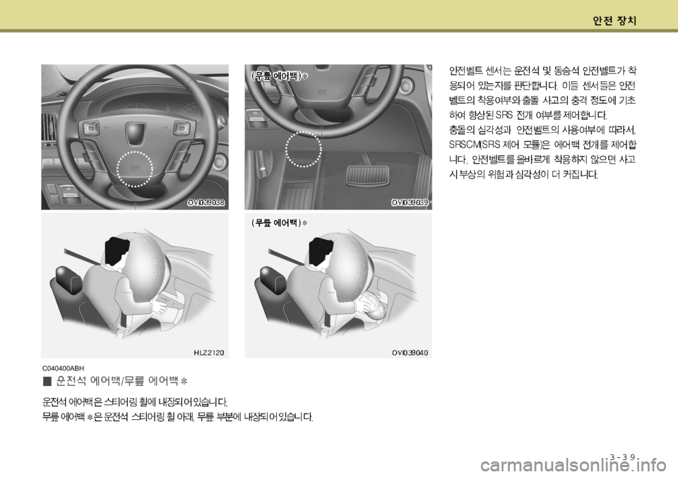 Hyundai Equus 2009  에쿠스 VI - 사용 설명서 (in Korean) 3-3 9
C040400ABH     