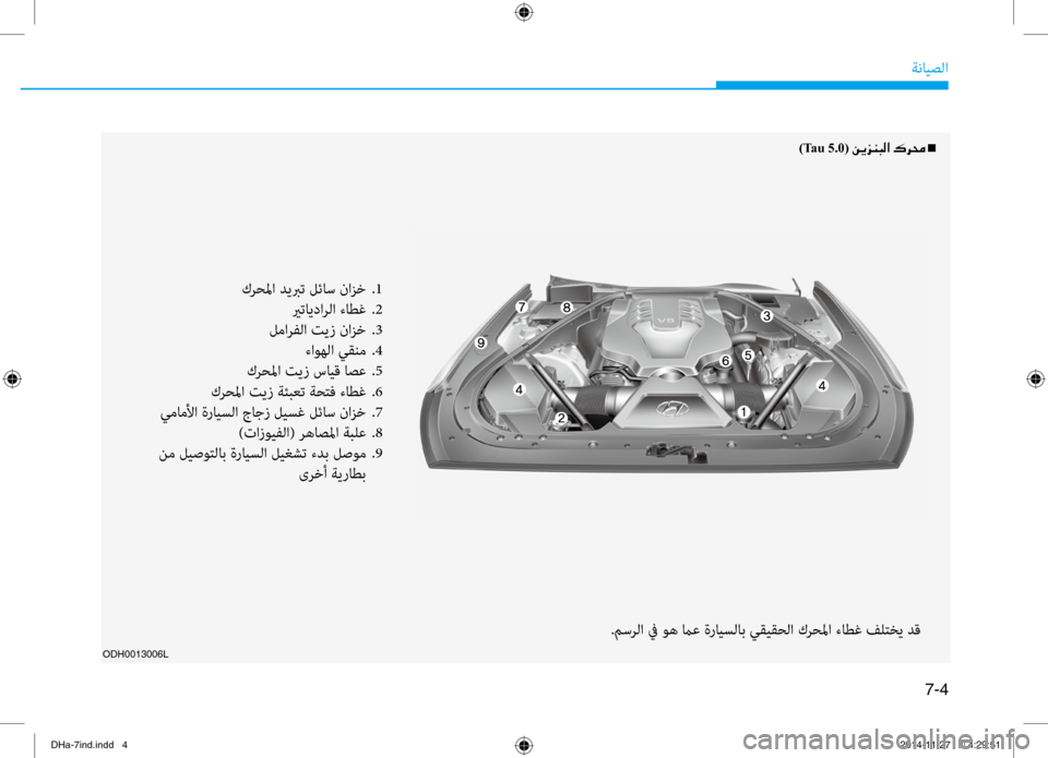 Hyundai Genesis 2016  دليل المالك 7-4
ةنايصلا
ODH0013006L
)Tau 5.0( 00C200CA006A00C1004800B8003F001E00B700680088001En
كرحلما ديبرت لئاس نازخ 
.1
 يرتايدارلا ءاطغ  
.2
لمارفلا تيز نا